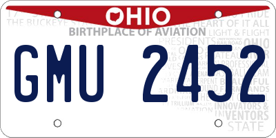 OH license plate GMU2452