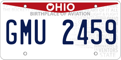 OH license plate GMU2459
