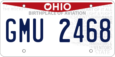OH license plate GMU2468