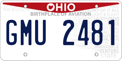 OH license plate GMU2481