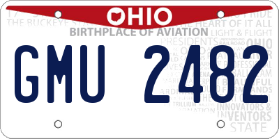 OH license plate GMU2482
