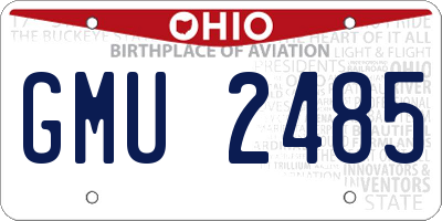 OH license plate GMU2485