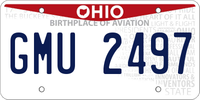OH license plate GMU2497