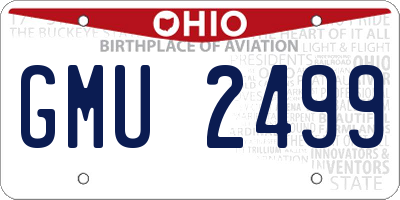 OH license plate GMU2499