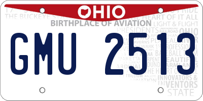 OH license plate GMU2513