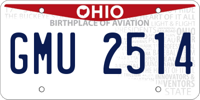OH license plate GMU2514