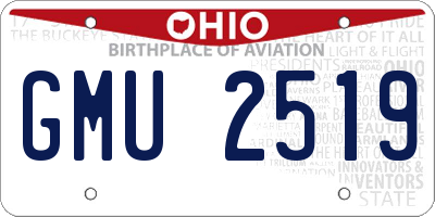 OH license plate GMU2519