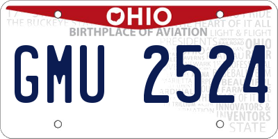 OH license plate GMU2524