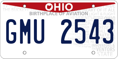 OH license plate GMU2543