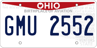 OH license plate GMU2552
