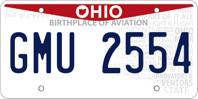OH license plate GMU2554