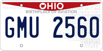 OH license plate GMU2560
