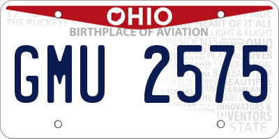 OH license plate GMU2575