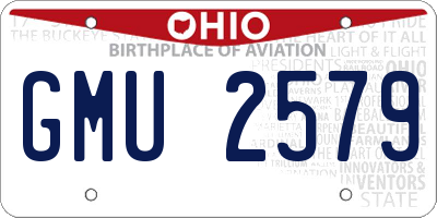 OH license plate GMU2579