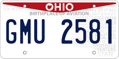 OH license plate GMU2581