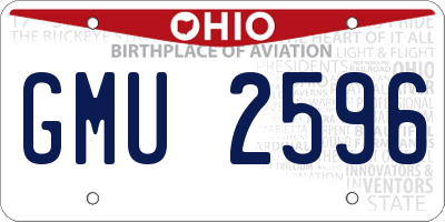 OH license plate GMU2596
