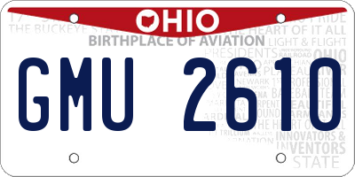 OH license plate GMU2610