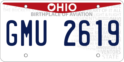 OH license plate GMU2619