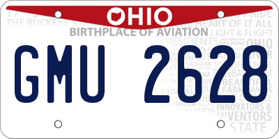 OH license plate GMU2628