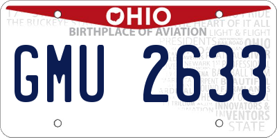 OH license plate GMU2633