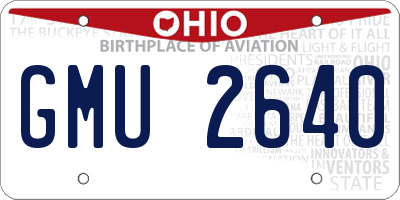 OH license plate GMU2640