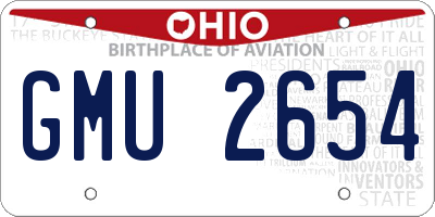 OH license plate GMU2654