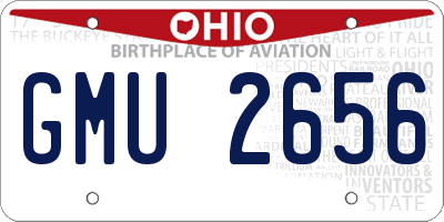 OH license plate GMU2656