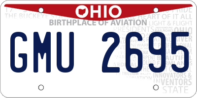 OH license plate GMU2695