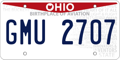 OH license plate GMU2707