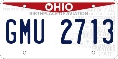 OH license plate GMU2713