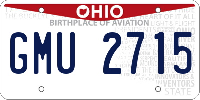 OH license plate GMU2715