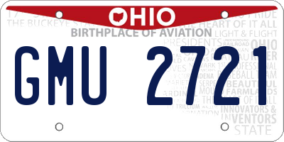 OH license plate GMU2721