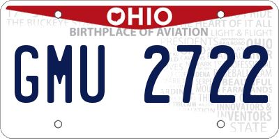 OH license plate GMU2722