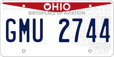 OH license plate GMU2744