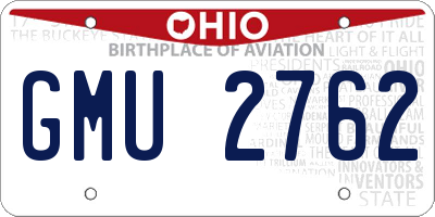 OH license plate GMU2762
