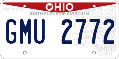 OH license plate GMU2772