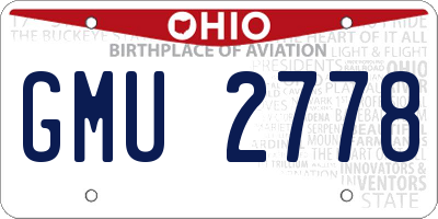 OH license plate GMU2778