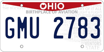OH license plate GMU2783
