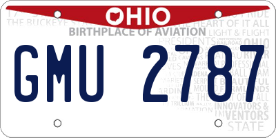 OH license plate GMU2787
