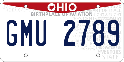 OH license plate GMU2789