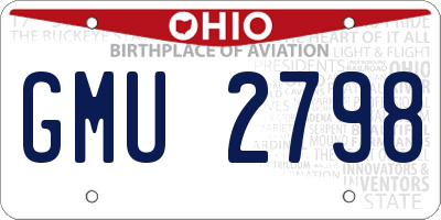 OH license plate GMU2798