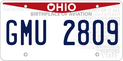 OH license plate GMU2809