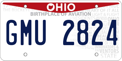 OH license plate GMU2824