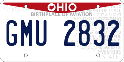 OH license plate GMU2832