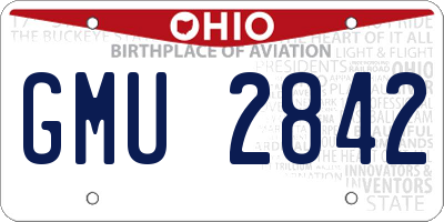 OH license plate GMU2842