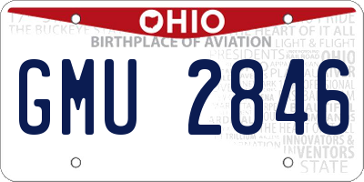 OH license plate GMU2846