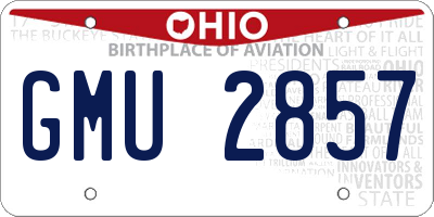 OH license plate GMU2857