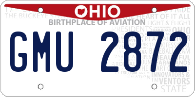 OH license plate GMU2872