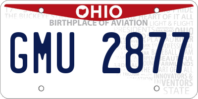 OH license plate GMU2877