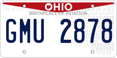 OH license plate GMU2878